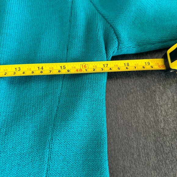 St. John Teal Santana Knit Body Con Dress Double Breasted Ornate Buttons, Sz 4 - Picture 8 of 8